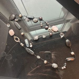 Silpada Retired Necklace. Pearls, gemstones and 935 Silver accents and clasp